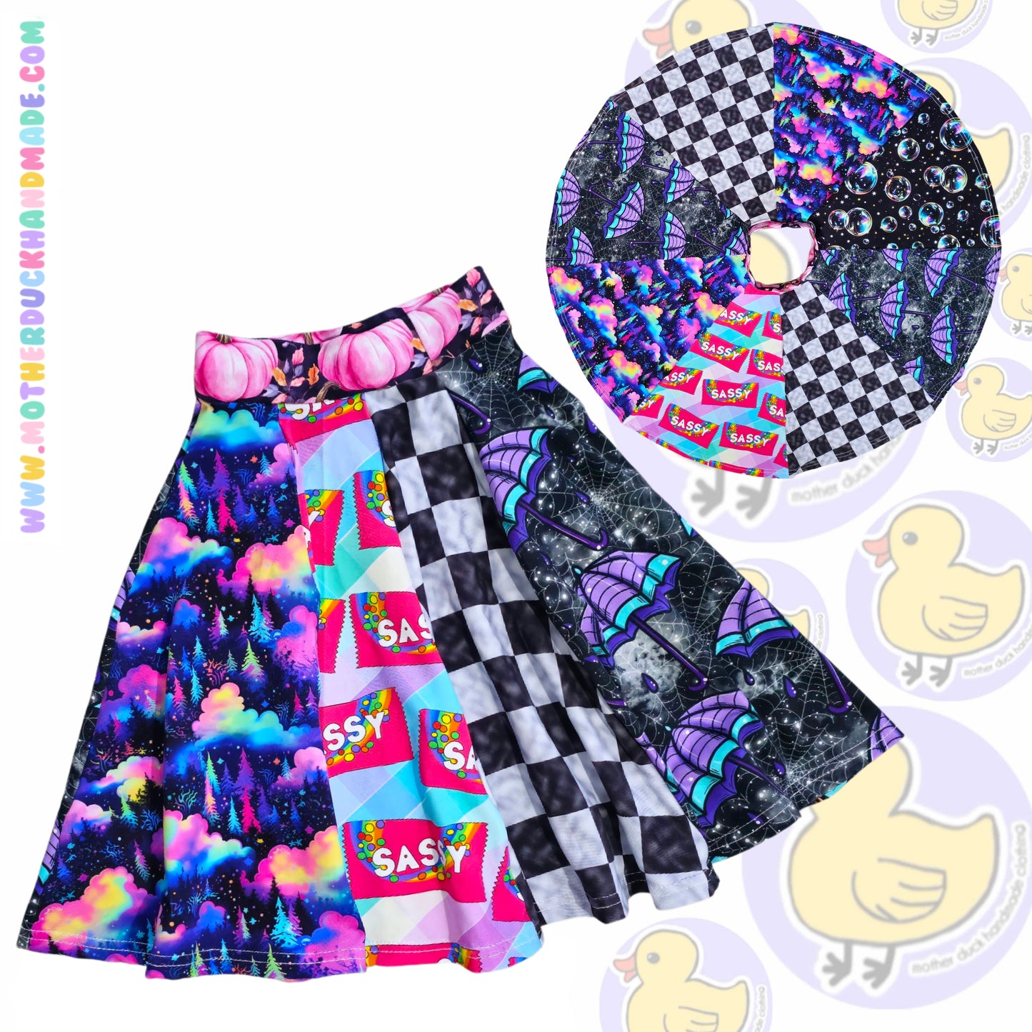 Childrens SCRAPPY SUPRISE full circle Twirly skirt (Prem-11Y)
