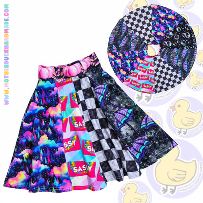 Childrens SCRAPPY SUPRISE full circle Twirly skirt (Prem-11Y)