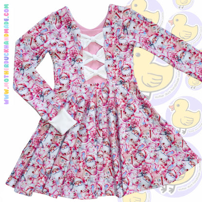 Childrens full circle BOW BACK twirly dress (0-12Y)