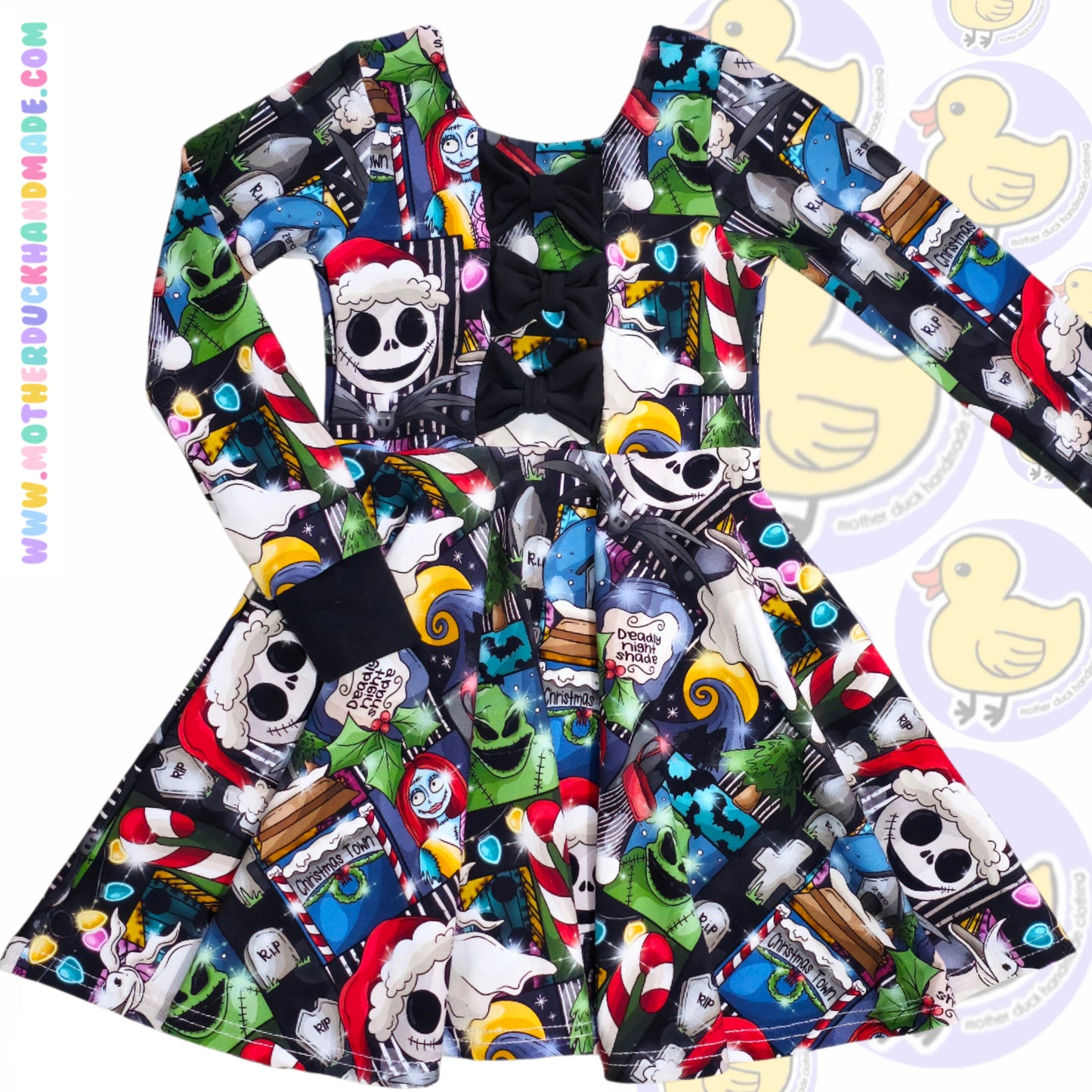 Childrens full circle BOW BACK twirly dress (0-12Y)