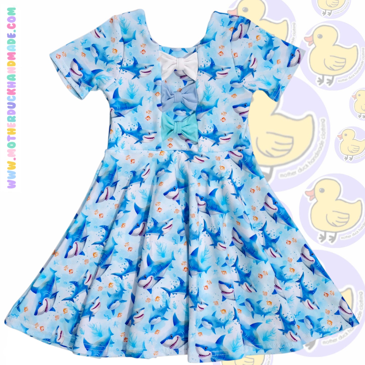 Childrens full circle BOW BACK twirly dress (0-12Y)