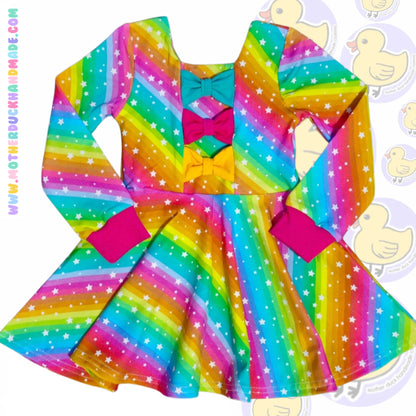 Childrens full circle BOW BACK twirly dress (0-12Y)