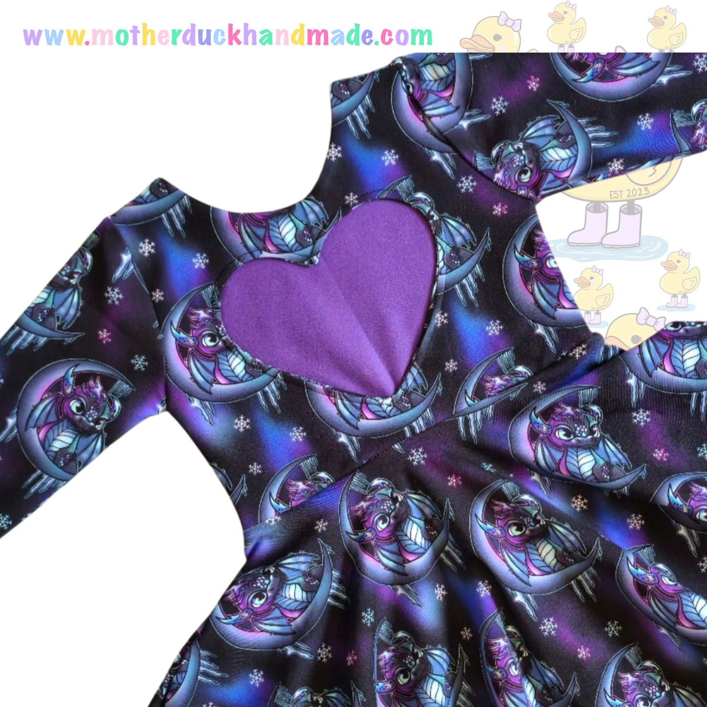 Childrens full circle HEART BACK twirly dress (0-12Y)