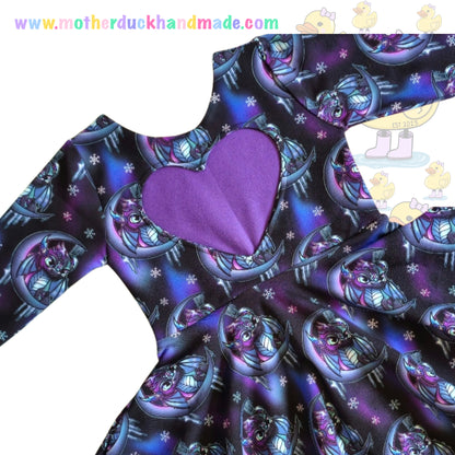 Childrens full circle HEART BACK twirly dress (0-12Y)