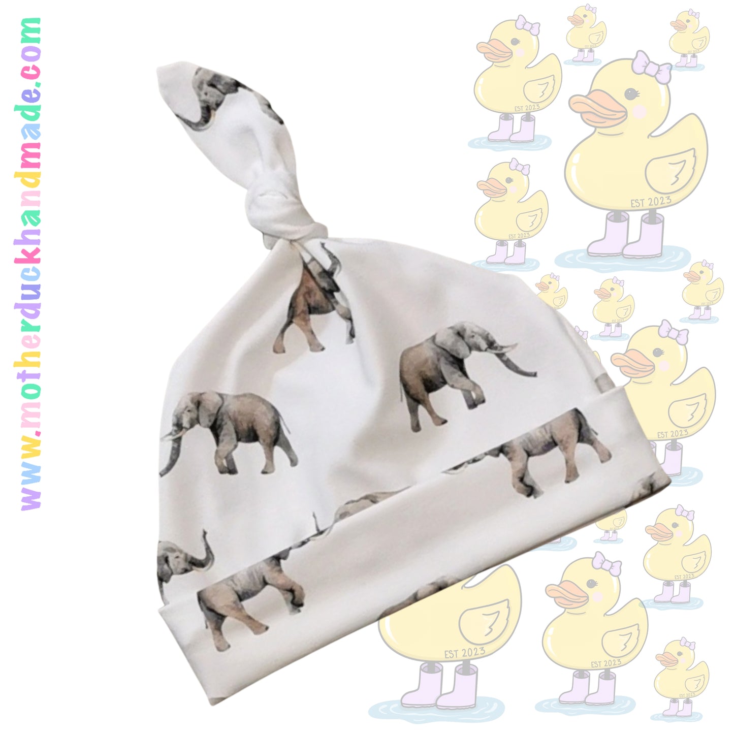 New Baby top knot hat (prem-24m)