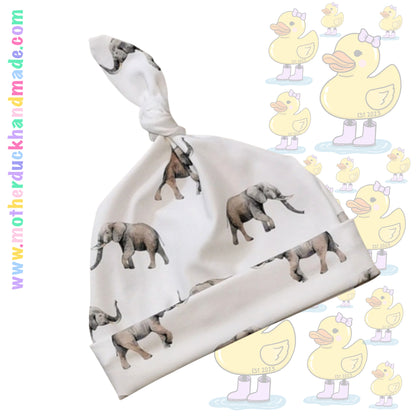 New Baby top knot hat (prem-24m)