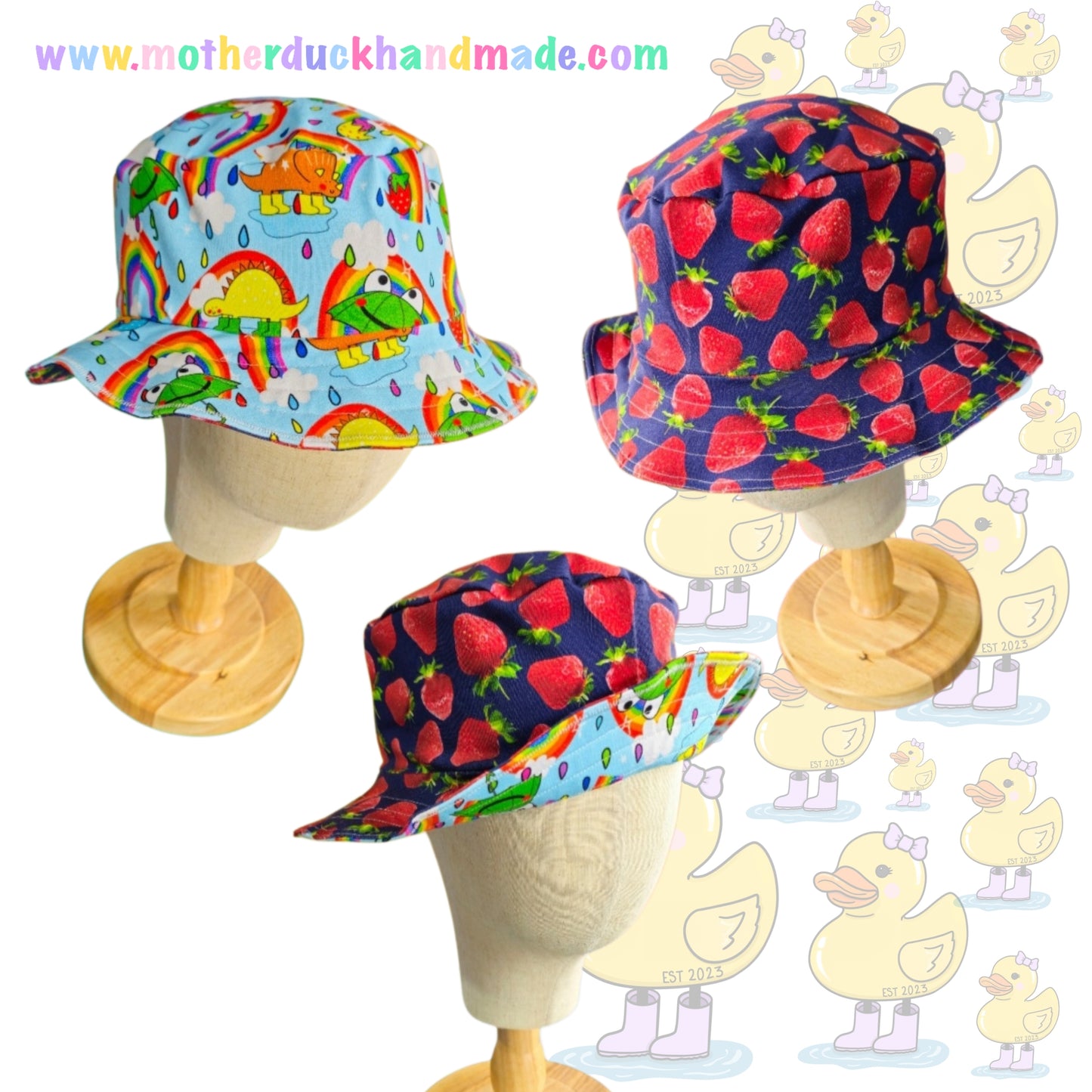 Summer sun hat - Reversible (Newborn - Adults XL)