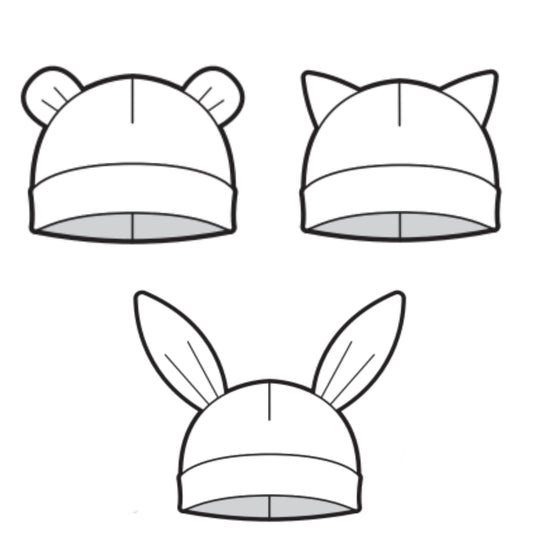 Animal ears hat - Bunny, Dino & Bear (0-6Y)