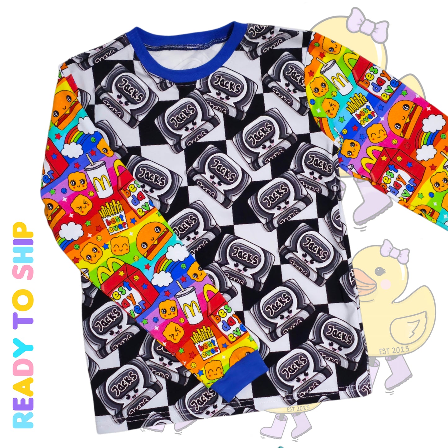6-7 Years - Food mash up classic long sleeve (cuffed)