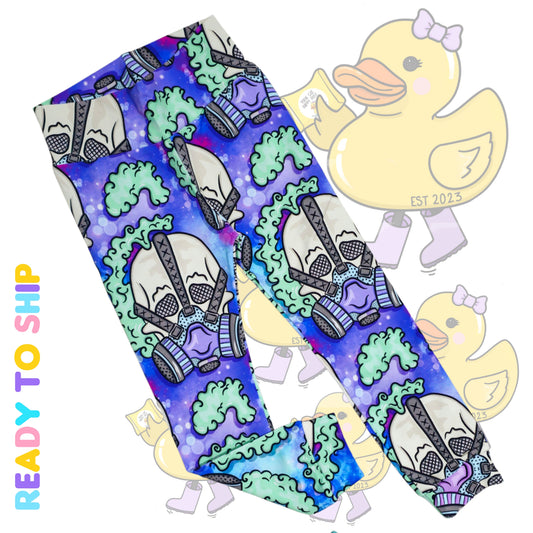 3-4 YEARS - Gas mask leggings (Yoga, cuffed)