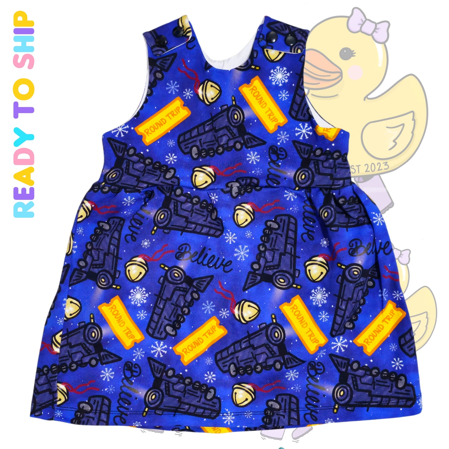 0-3 MONTHS - Round trip pinafore dress (french terry)