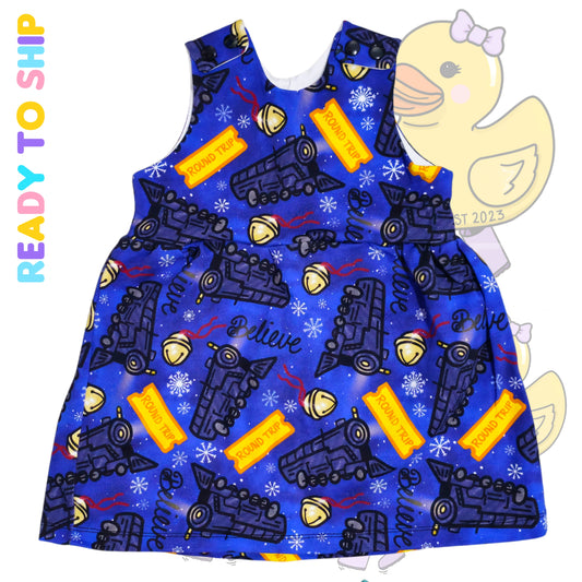 0-3 MONTHS - Round trip pinafore dress (french terry)