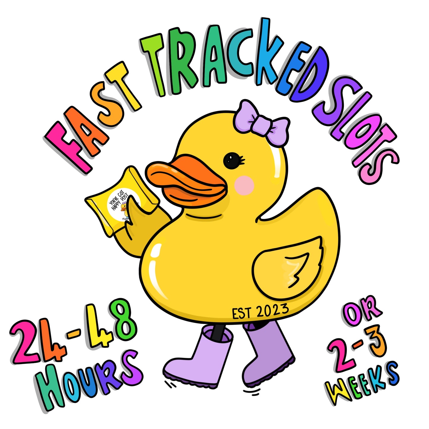 In a rush? Fast track your order! Fast tracked slots